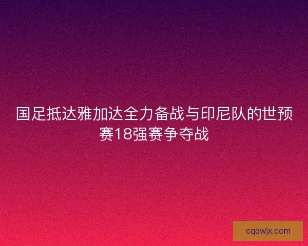 国足抵达雅加达全力备战与印尼队的世预赛18强赛争夺战